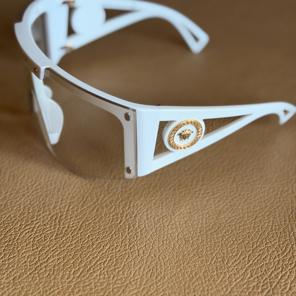 Versace Sheild White Oversized Sunglasses 4393 Interchangeable - Picture 5 of 9
